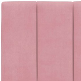 Estrutura de cama c/ luzes LED 160x200 cm veludo rosa