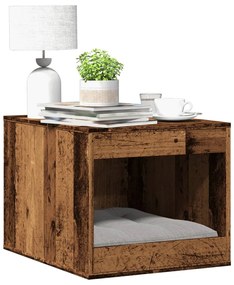 vidaXL Compartim. p/ caixa de areia gatos deriv. madeira madeira velha