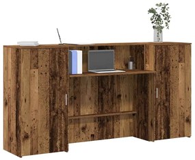 vidaXL Balcão recepção 200x50x103,5 cm madeira madeira velha