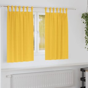 vidaXL Cortinas com cortinas 2 pcs amarelo mostarda Poliéster