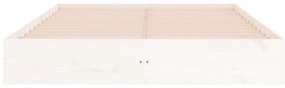 Estrutura de cama super king pinho maciço 180x200 cm branco
