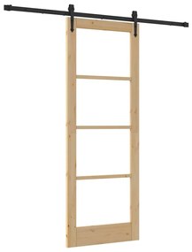 Conjunto de Porta Deslizante vidaXL com Kit de Hardware 78x211 cm Made