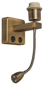 Candeeiro de parede bronze com LED e braço de leitura - Brescia Combi Clássico / Antigo,Moderno
