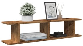 vidaXL Estantes parede 2 pcs 90x18x20 cm deriv. madeira madeira velha