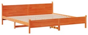 Cama sem colchão 180x200 cm pinho maciço castanho-mel