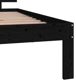 Estrutura cama pequena solteiro 75x190 cm madeira maciça preto