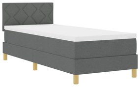 Cama Box Spring com Colchão Cinza Escuro 80x200 cm Tecido