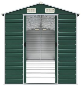 Abrigo de jardim 191x725x198 cm aço galvanizado verde