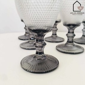 Conjunto 6 copos de Vinho | 2 Cores | Cinza