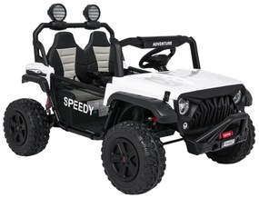 Jipe elétrico para Crianças 2 Lugares 24V 4x4 PASSION 4x4 Off-Road Rodas Espuma EVA, Assento couro ecológico Branco