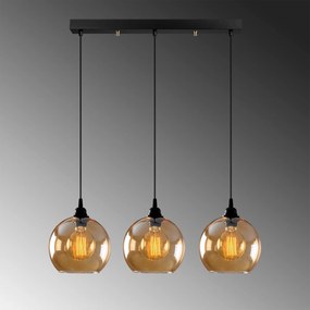 Candeeiro Suspenso Gold – Dourado e Preto – 70 x 20 cm