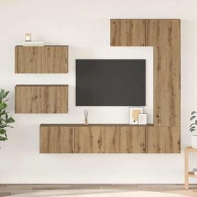 vidaXL Conjunto de móvel de TV com prateleira Outros 6 pcs carvalho artisiano