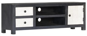 Móvel TV esculpido à mão 120x30x40 cm mangueira cinzento/branco