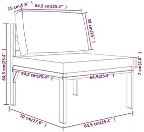 4 pcs conjunto lounge jardim com almofadões alumínio antracite