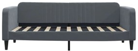 Sofá-cama com gavetão 90x190 cm veludo cinzento-escuro