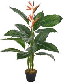 Planta estrelícia artificial com vaso 100 cm vermelho