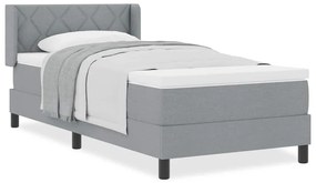 Cama Box com Colchão Cinza Claro 90 x 200 cm Tecido