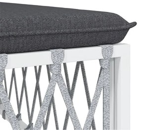 5 pcs conjunto lounge de jardim com almofadões aço branco