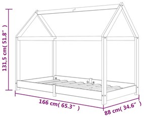 Estrutura de cama para crianças 80x160 cm pinho maciço