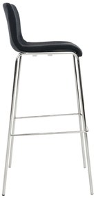 Conjunto de 2 bancos de bar Hoover em tecido e com estrutura cromada 43 x 100 x 48 cm Preto