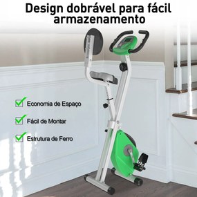 HOMCOM Bicicleta ergométrica profissional Formato X dobrável vertical