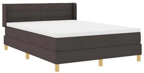 Cama Box Marrom Escuro e Branco 140 x 190 cm Tecido