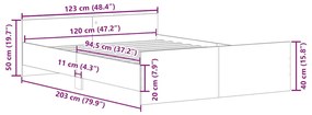 Estrutura cama c/ painéis de cabeceira e pés 120x200 cm branco