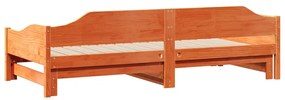 Sofá-cama com gavetão sem colchões 90x190 cm castanho-mel