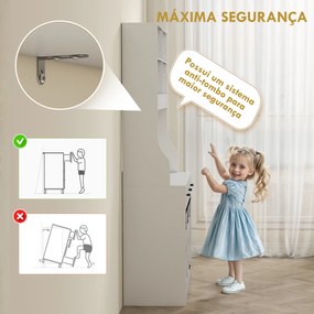 Armário de Cozinha com 2 Portas Corrediças 3 Gavetas Bancada para Micro-Ondas e Prateleiras Ajustáveis 93,5x40x180 cm Branco
