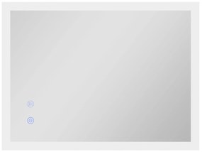 kleankin Espelho Casa de Banho com Luzes LED 70x50 cm Função Antiembaciamento 3 Cores Função de Memória e Interruptor Tátil Prata