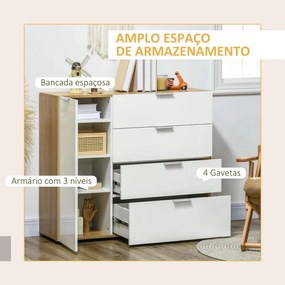 Aparador Darte com 4 Gavetas e 1 Porta - Design Moderno