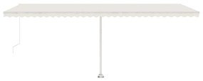 Toldo retrátil manual com LED 600x300 cm cor creme