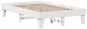 Cama sem colchão 135x190 cm madeira de pinho maciça branco
