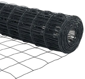 Cerca Europeia da com 13 postes, 0,4 x 50 m, aço galvanizado cinza
