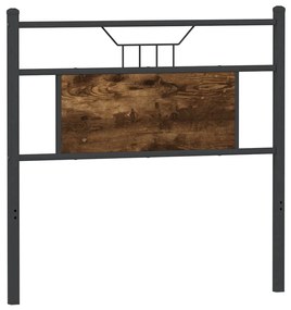Cabeceira de cama 90 cm derivados madeira/aço carvalho fumado