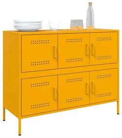 Aparador 100,5x39x79 cm aço amarelo mostarda