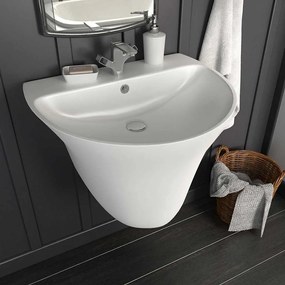 vidaXL Lavabo Branco 56 x 48 x 42 cm Cerâmica Vidrada