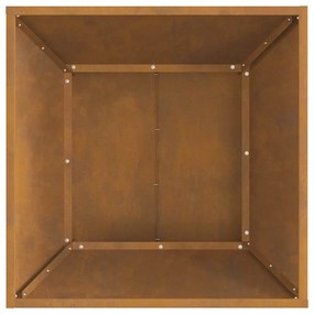 Fogueira Quadrada Castanha 60x60x35 cm de Aço Envelhecido