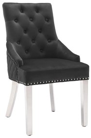 vidaXL Cadeira de jantar veludo preto
