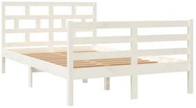 Estrutura de cama 120x200 cm madeira de pinho maciça branco
