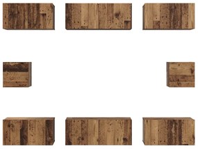 Conjunto de Estantes para TV 8 pcs Madeira antiga