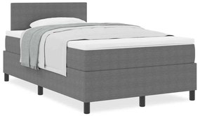 Cama Box Spring com Colchão Cinza 120x200 cm Tecido de Veludo Cotelê