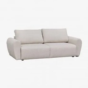 Sofá-cama De 3 Lugares Em Tecido Bouclé Ohio Bouclé Creme Bege - Sklum