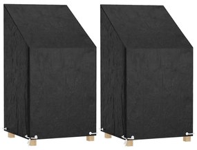 Capas cadeiras jardim 2 pcs 8 ilhós 65x65x80/120 cm polietileno