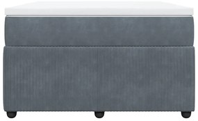Cama boxspring com colchão 120x190 cm veludo cinzento-escuro