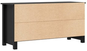 Móvel de TV 103x36,5x52 cm madeira de pinho maciça preto
