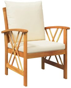 Conjunto de Lounge de Jardim de 3 Peças com Almofadas em Madeira de Ac
