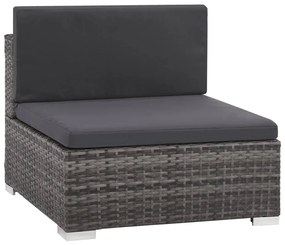 Conjunto de lounge de jardim com 6 peças e almofadas, vime sintético,