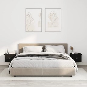 vidaXL Mesas de cabeceira de parede 2 pcs 41,5x36x28 cm preto