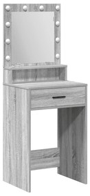 Mesa de Maquilhagem vidaXL com Luzes LED Cinzento Sonoma 50x41x135 cm
